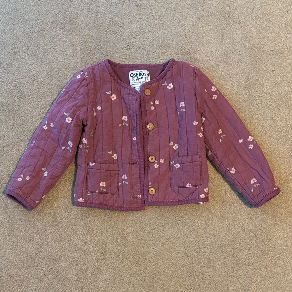 OshKosh B'gosh Floral Purple Kids Puffer Jacket